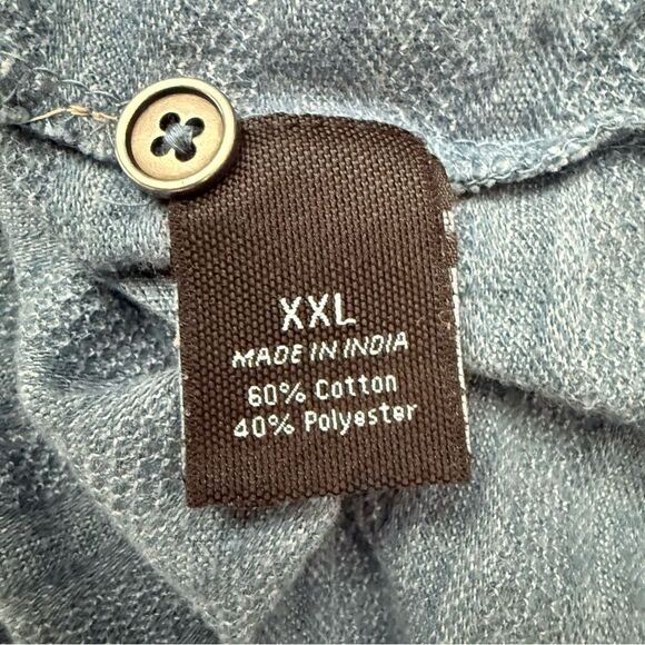 Marc Anthony Blue Short Sleeve Henley Shirt XXL 60% Cotton Preowned EUC - Picture 4 of 4